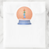 Sticker Rond Mignonne créature globe de neige pour enfants (Sac)