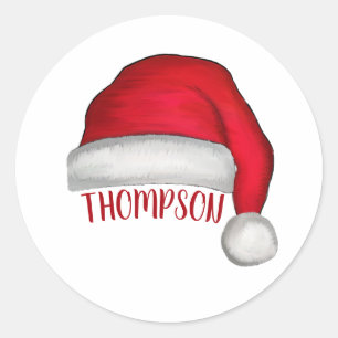 Sticker Rond Mignonne de Whimsical Père Noël Simple Noël