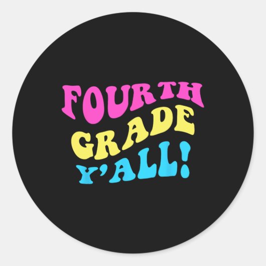 Sticker Rond Mignonne Enseignante de 4e année Étudiante de 4e a (Devant)