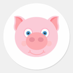 Sticker Rond Mignonne face de pignon