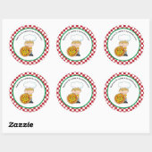 Sticker Rond Mignonne Faites Votre Propre Pizza Party Garçon Me (Feuille)