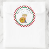 Sticker Rond Mignonne Faites Votre Propre Pizza Party Garçon Me (Sac)