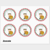 Sticker Rond Mignonne Faites Votre Propre Pizza Party Garçon Me (Feuille)