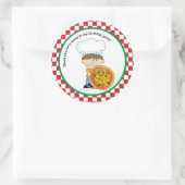 Sticker Rond Mignonne Faites Votre Propre Pizza Party Garçon Me (Sac)