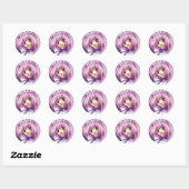 Sticker Rond Mignonne fille Anime (Feuille)