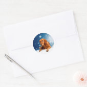 Sticker Rond Mignonne Golden Retriever Chien assis dans les éto (Enveloppe)