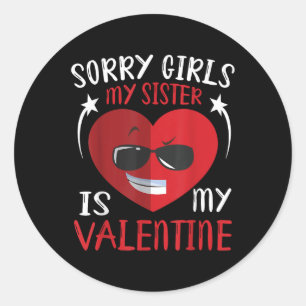 Sticker Rond Mignonne Grand Coeur Face Désolé Filles Ma Soeur E