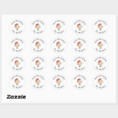 Sticker Rond Mignonne Joyeux Tout Elf Santa Hat Illustration (Feuille)