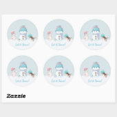 Sticker Rond Mignonne laissez-le neiger (Feuille)