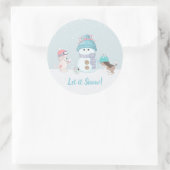 Sticker Rond Mignonne laissez-le neiger (Sac)