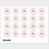 Sticker Rond Mignonne lapin|Coton Candy Pink|Joyeux Pâques (Feuille)