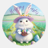 Sticker Rond Mignonne lapin de Pâques 01 (Devant)