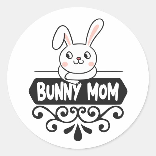 Sticker Rond Mignonne lapin maman lapin amant (Devant)