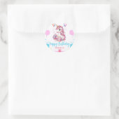 Sticker Rond mignonne licorne magique princesse fille anniversa (Sac)