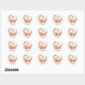 Sticker Rond Mignonne Maman & Bébé Cerf C'est une chatte Fille  (Feuille)
