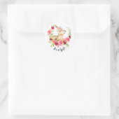 Sticker Rond Mignonne Maman & Bébé Cerf C'est une chatte Fille  (Sac)