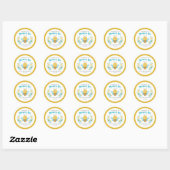 Sticker Rond Mignonne maman Jaune à Baby shower (Feuille)