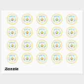 Sticker Rond Mignonne maman Jaune à Baby shower (Feuille)