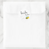 Sticker Rond Mignonne Mariée Jaune À Être (Sac)