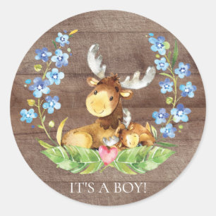 Sticker Rond Mignonne Moose C'est un chevalet de favoritisme ga