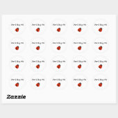 Sticker Rond Mignonne Ne me bug pas Couleur de Bug Dame (Feuille)