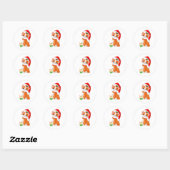 Sticker Rond Mignonne Noël Orange Kitten, Chat (Feuille)