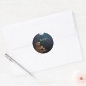 Sticker Rond Mignonne Ours Au-Dessus Du Merci Lune (Enveloppe)