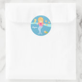Sticker Rond Mignonne petite fille de sirène sous la mer (Sac)