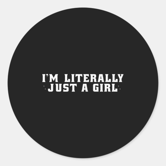 Sticker Rond Mignonne Preppy esthétique Je ne suis littéralemen (Devant)