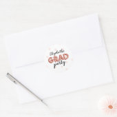 Sticker Rond Mignonne Rose Gold Balloon Lettres Grad Party (Enveloppe)