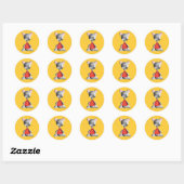 Sticker Rond Mignonne souris sur or (Feuille)