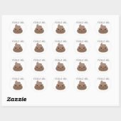 Sticker Rond Mignonne Tickme Poop Emoji (Feuille)