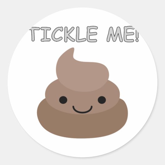Sticker Rond Mignonne Tickme Poop Emoji (Devant)