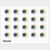 Sticker Rond Mignonne Total Solaire Eclipse Premier Anniversair (Feuille)