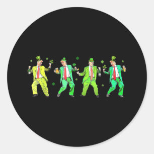 Sticker Rond Mignonne Trump Danse St Patricks Day Funny Trump P