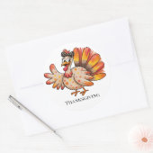 Sticker Rond Mignonne Turquie Thanksgiving (Enveloppe)
