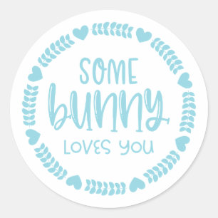 Sticker Rond Mignonne Un Lapin T'Aime