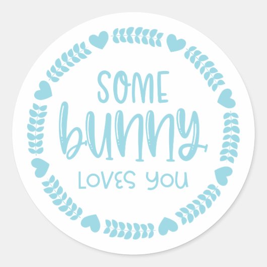 Sticker Rond Mignonne Un Lapin T'Aime (Devant)