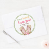 Sticker Rond Mignonne Un Lapin Vous Aime Pâques (Enveloppe)