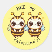 Sticker Rond Mignonne Valentine's BEE (Devant)