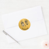 Sticker Rond Mignonne Visage Heureux (Enveloppe)