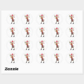 Sticker Rond Mignonne Whimsical Dancing Christmas Deer (Feuille)