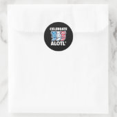 Sticker Rond Mignons Axolottes américains 4 juillet Rouge Blanc (Sac)
