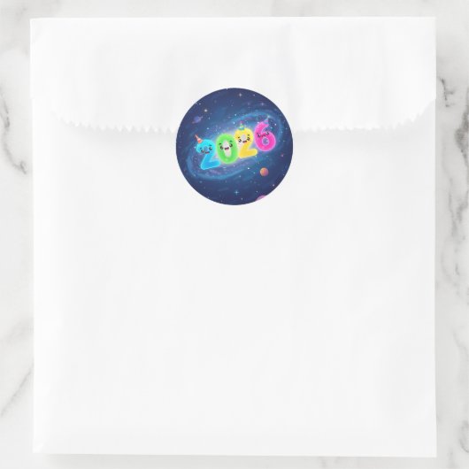 Sticker Rond Mignons chiffres brillants 2026 avec partie dans l (Sac)