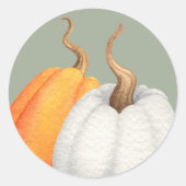 Sticker Rond Mignons citrouilles d'automne aquarelle artisanat  (Devant)