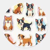Sticker Rond mignons compagnons (Devant)