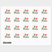 Sticker Rond Mignons Cornichons Je T'aime (Feuille)