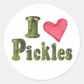 Sticker Rond Mignons Cornichons Je T'aime (Devant)