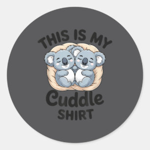 Sticker Rond Mignons koalas câlinent l'amoureux des animaux C'e