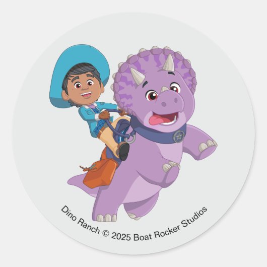 Sticker Rond Miguel et Tango | Dino Ranch (Devant)